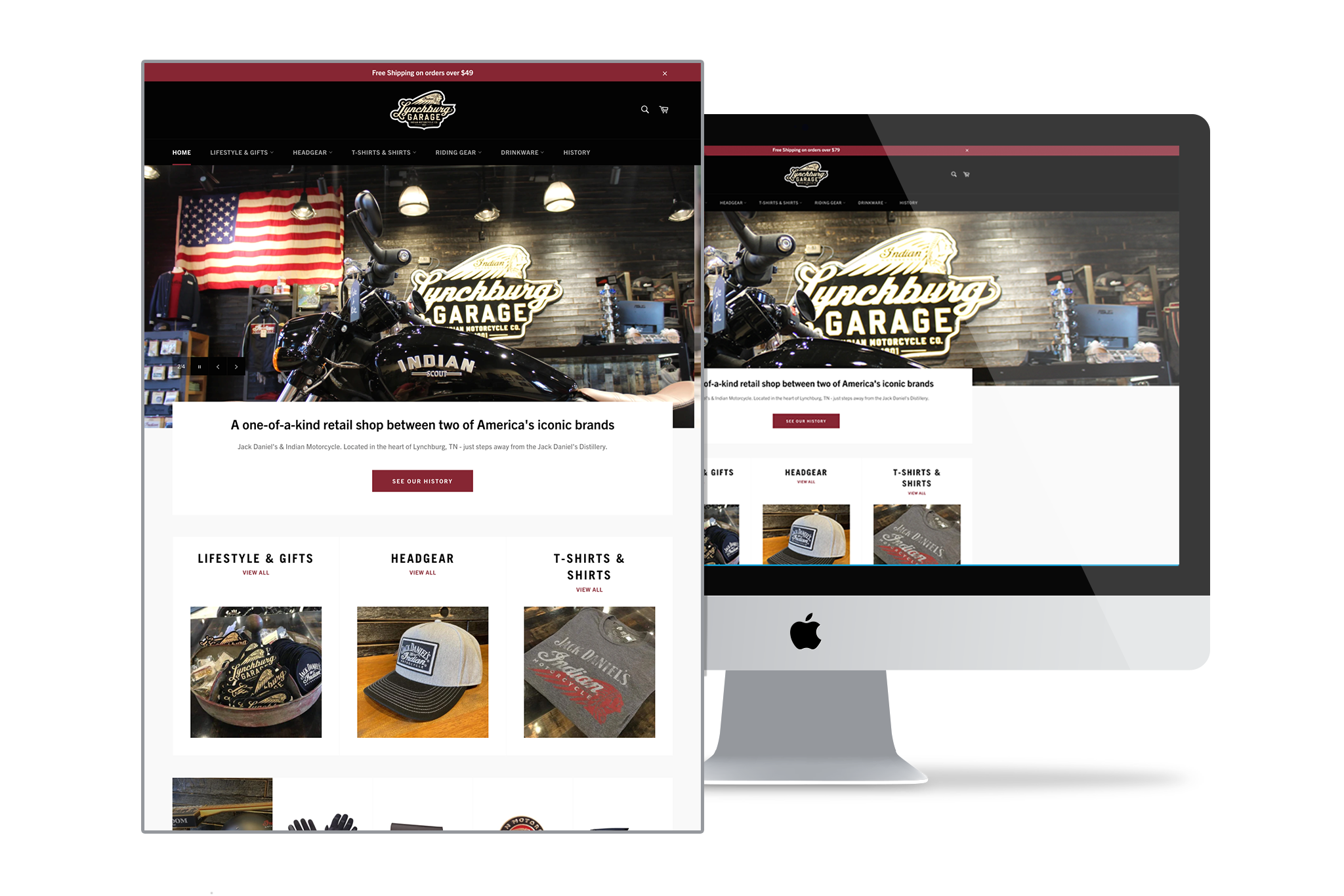 Lynchburg Garage website redesign home page