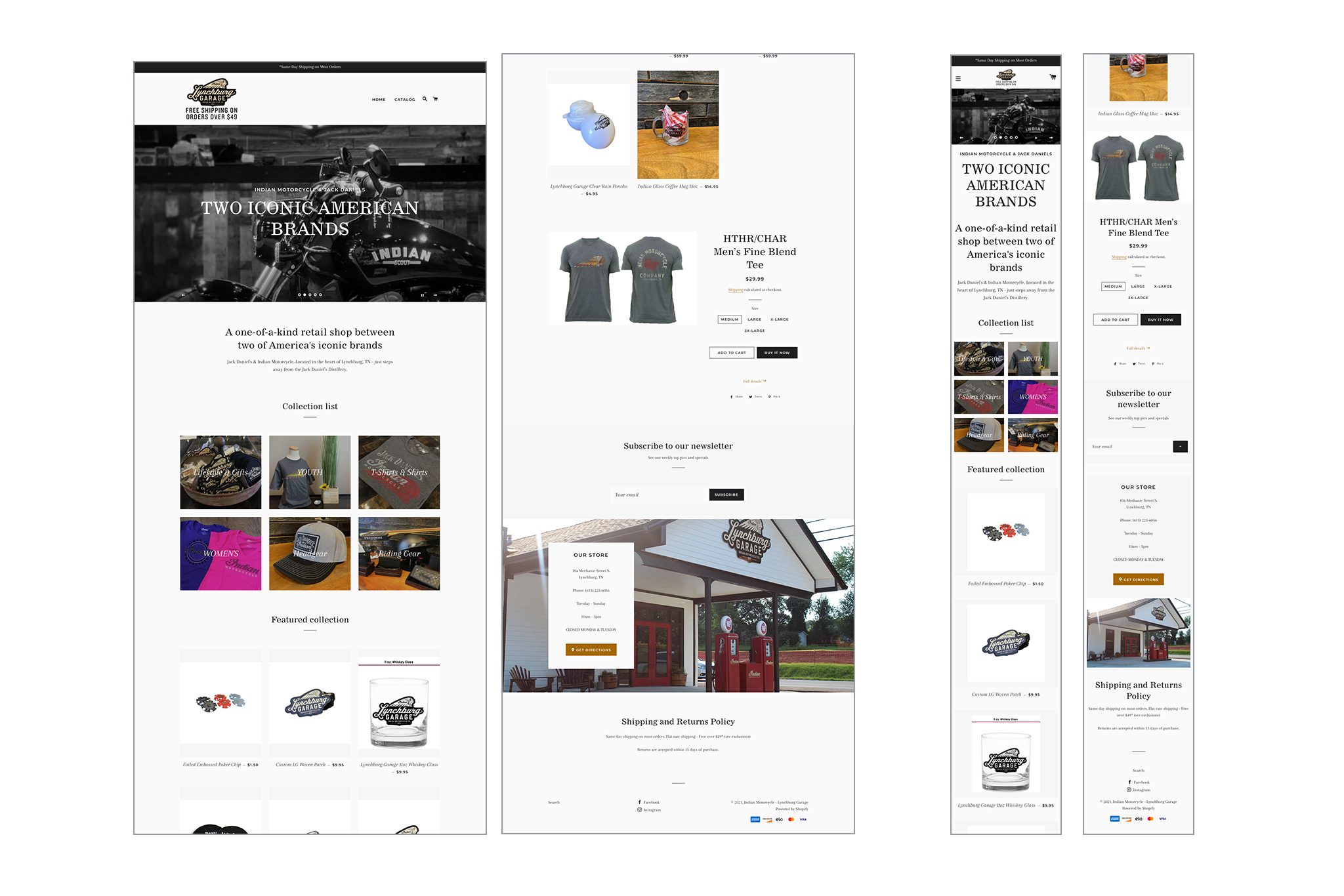 Original Lynchburg Garage website layout